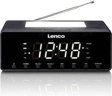 Wekkerradio - Digitale wekker - Alarmklok - Zwart - Lenco -, Verzenden, Zo goed als nieuw