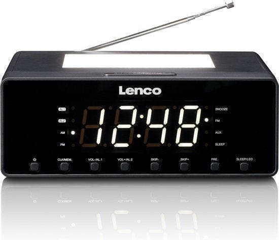 Wekkerradio - Digitale wekker - Alarmklok - Zwart - Lenco -, Huis en Inrichting, Woonaccessoires | Klokken, Zo goed als nieuw