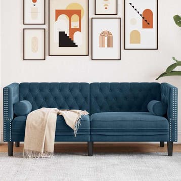 Velours Bank Chesterfield Stijl | 54% Korting | Tweedekans, Minder dan 75 cm, 150 tot 200 cm, Chesterfield, Ophalen of Verzenden