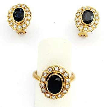 2-delige sieradenset - 18 karaat Geel goud - 3.00ct. tw.