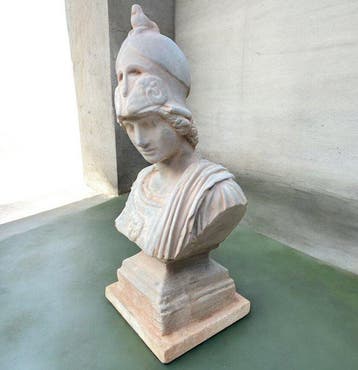 sculptuur, Busto Atena - 40 cm - materiaal marmorina van, Antiek en Kunst
