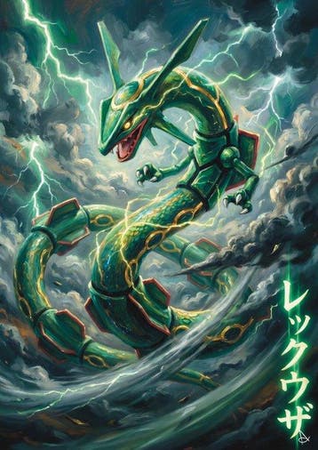 ANDSAL - Rayquaza Japan Kanji Neon Pokémon Special Limited, Nieuw