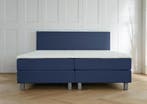 ACTIE! Boxspring Turijn 140 200 Blauw, Nieuw, 140 cm, Twijfelaar, 200 cm