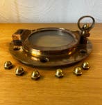 Oud scheepshublot uit messing dat opent - Ø 27 cm –