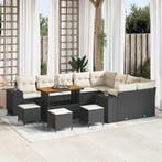 vidaXL Tuin Sofa Set met kussen met opslag 13 pcs Zwart en, Tuin en Terras, Verzenden, Nieuw, Rotan, 3 zitplaatsen