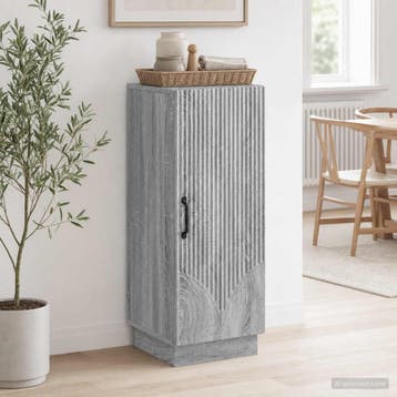 vidaXL Dressoir Grijs sonoma 33 x 34,5 x 87 cm Bewerkt hout, Verzenden, Nieuw, Overige houtsoorten, Minder dan 50 cm