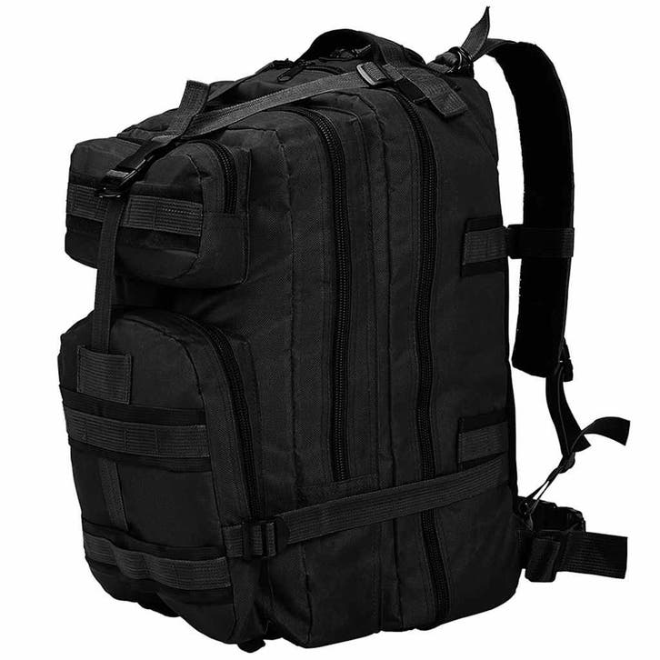vidaXL Rugzak legerstijl 50 L zwart, Sieraden, Tassen en Uiterlijk, Tassen | Rugtassen, Nieuw, Verzenden