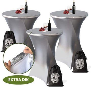 Statafelrok Zilver x 3 – 80-85 x 110 cm met Opbergtas – Sta, Verzenden, Nieuw