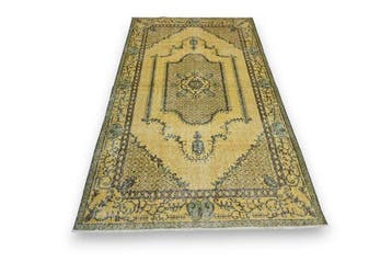 Geel vintage - Vloerkleed - 210 cm - 115 cm - met, Nieuw