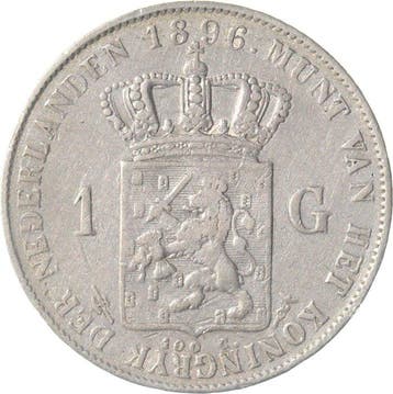 Nederland. Wilhelmina. 1 Gulden 1896 ZELDZAAM