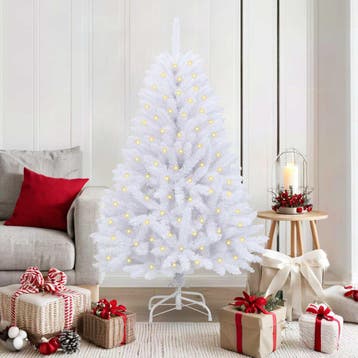vidaXL Kunstkerstboom 150 LEDs PVC en staal Wit, Diversen, Verzenden, Nieuw