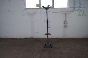 Tweedehands staande kapstok zwart chroom 175 cm met, Verzenden, Gebruikt