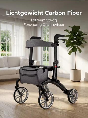 ultieme Carbon Rollator: Ultralicht, Diversen, Rollators, Ophalen of Verzenden, Opvouwbaar, Nieuw