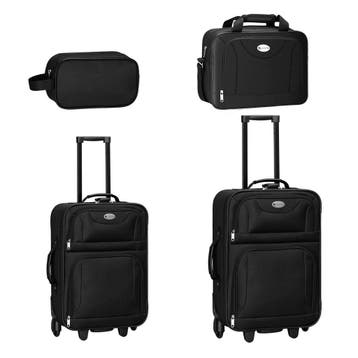 Trolley Reiskofferset / Kofferset Athen - 5-delig - Zwart, Verzenden, Nieuw