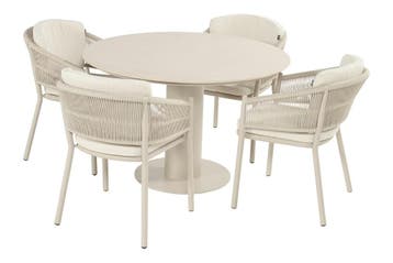 Hartman Altea/Girona ronde tuinset voor 4 personen 120 cm. -, Tuin en Terras, Tuinsets en Loungesets, Verzenden, Nieuw, Overige materialen