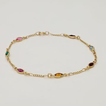 Schakelarmband - 14 karaat Geel goud, Sieraden, Tassen en Uiterlijk, Antieke sieraden