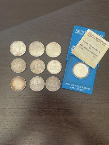 Italië. 500 Lira 1.000 lira, Postzegels en Munten