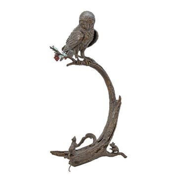 BRONZEN BEELD VAN EEN UIL IN EEN BOOM (Beeldjes - Decoratie), Verzenden, Nieuw