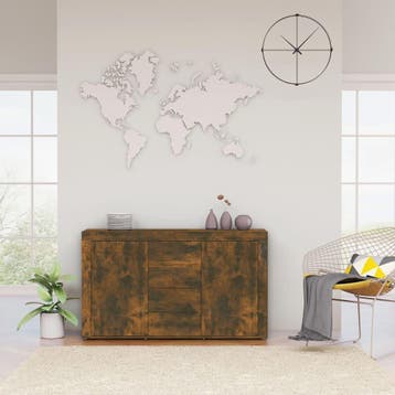 vidaXL Dressoir 120x36x69 cm bewerkt hout gerookt, 100 tot 150 cm, Verzenden, Nieuw, 25 tot 50 cm