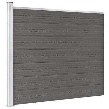 vidaXL Schuttingpaneel 175x146 cm HKC grijs, Tuin en Terras, Schuttingen, Verzenden, Nieuw, Kunststof, 1 tot 2 meter