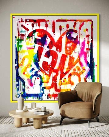 Mikko - Haring Heart Turnstile On Frame - XL [Unq 1/1], Antiek en Kunst