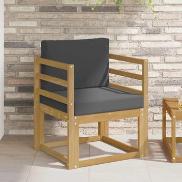 vidaXL 2 Stuk Buiten bankenset Polyester Wit en Anthraciet, Verzenden, Nieuw
