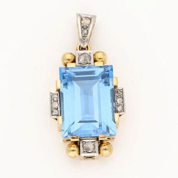 Hanger - 18 karaat Geel goud, Witgoud Spinel - Art