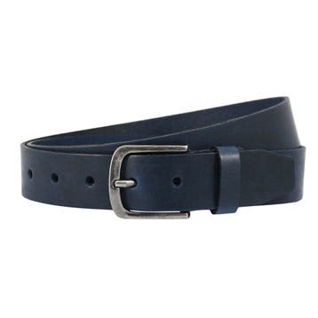 Landley Leren Volnerf Unisex Riem - 4 cm - Blauw - 85, Kleding | Dames, Verzenden, Nieuw, 100 cm of meer, 3 tot 5 cm