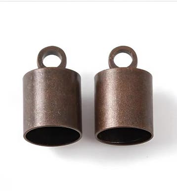 4 x Koordkapjes 10 x 6 mm – Ø 5,5 mm – oogje 1,2 mm –, Ophalen of Verzenden, Nieuw, Kraal