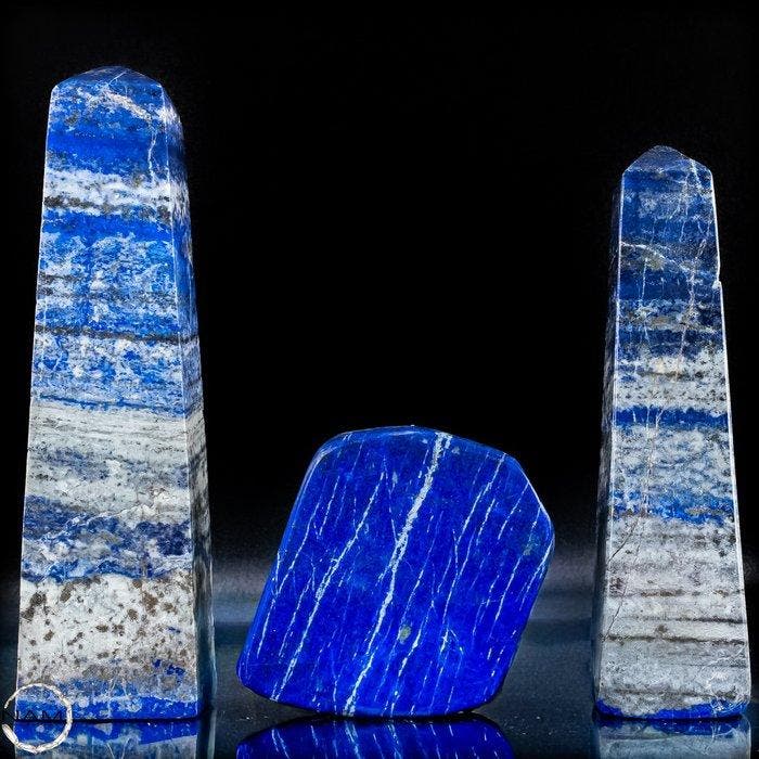 Lapis Lazuli Set – Tijdloze elegantie in koninklijk blauw-, Verzamelen, Mineralen en Fossielen