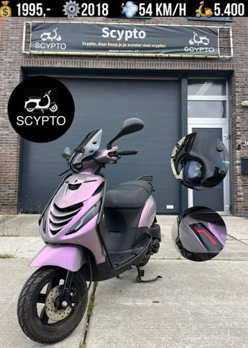 Piaggio Zip 4T 2V | Porsche Paars | 2018 | 5.400 km | RDW Ge, Maximaal 45 km/u, Zip, Ophalen of Verzenden, Zo goed als nieuw