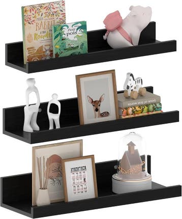 Wandplank - Zwevend - 40 cm - 3 stuks - Zwart - EXYGLO, Verzenden, Zo goed als nieuw