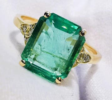 Ring - 14 karaat Geel goud, Zambia 2,62gr - 2.94ct. tw., Nieuw