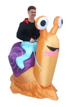 KIMU® Opblaas Kostuum Kinderen Zittend Op Slak 122 128 134 1, Ophalen of Verzenden, Nieuw