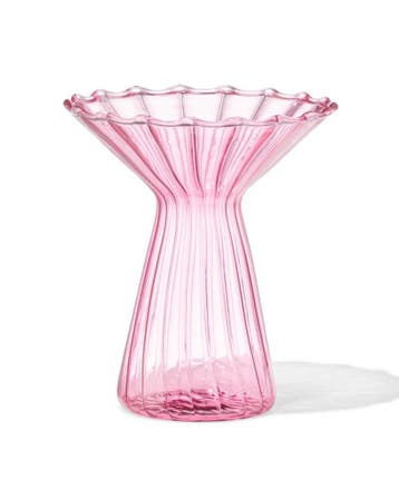 HEMA Vaas voor geurstokjes 10x12cm glas met kraag roze, Verzenden, Nieuw