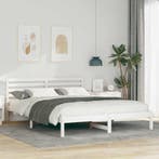 vidaXL Bedframe met hoofdeinde Wit 160 x 220 cm Massief, Verzenden, Nieuw, Wit, Hout