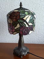 Tiffany Stil - Lampe - Tafellamp - Bronze, gekleurd glas