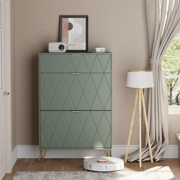 Schoenenkast - Schoenenrek - 80x24x120 cm - Groen - UEV, Verzenden, Zo goed als nieuw