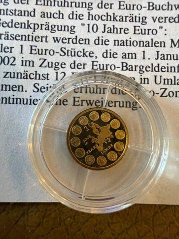 0,5 Gramm - Goud - 10 Jahre Euro in Gold (Zonder