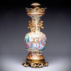 Prachtige en grote antieke Chinese Rose Mandarin-vergulde, Antiek en Kunst