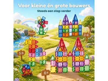Five Stars® Magnetic Tiles - Magnetische Tegels Speelgoed -, Verzenden, Nieuw