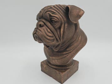 Bust of a English bulldog dog statue - home decor dog lover, Verzenden, Nieuw
