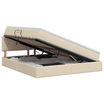 vidaXL Opbergbed met matras Crèmekleurig 180 x 200 cm, Verzenden, Nieuw, Crème