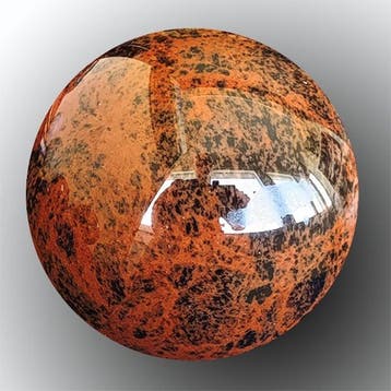 Gepolijste bol in Obsidiana Caoba - Hoogte: 92 mm - Breedte: