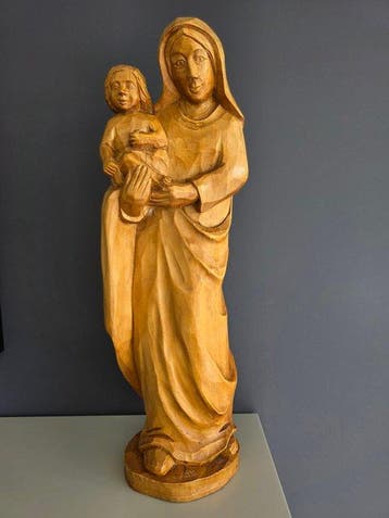 sculptuur, Maria en Kindje Jezus - 55 cm - Lindehout