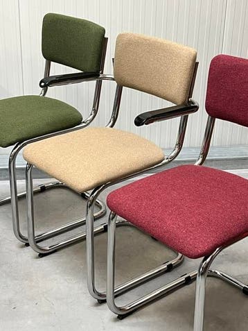 Retro sledestoelen nieuw eetkamerstoelen buisstoel prijs p/s, Ophalen, Overige kleuren, Vintage, Nieuw