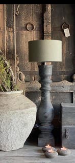 Aura Peeperkorn baluster lampvoet Black wood, Ophalen of Verzenden, Nieuw