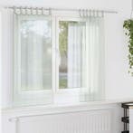 vidaXL Gordijnen voile met lussen 2 st 140x175 cm lichtgrijs, Verzenden, Nieuw, Grijs