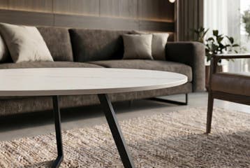 Salontafel MARVELOUS 90cm keramiek wit - 46867, Ophalen of Verzenden, Nieuw