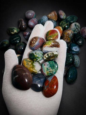 ***GEEN RESERVE*** Ocean Jasper Getrommelde stenen 1 kg